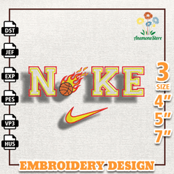 NIKE Flame Basketball Embroidery Design, NBA Basketball Embroidery Design, Machine Embroidery Design, Instant Download
