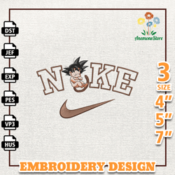 Nike Goku Dragon Ball Z Embroidery Design, Nike Anime Embroidery Design, Best Anime Embroidery Design, Instant Download