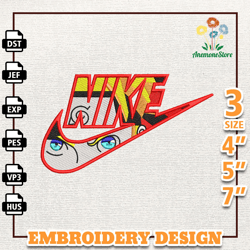 Nike Naruto Anime Embroidery Design, Nike Anime Embroidery Design, Best Anime Embroidery Design, Instant Download 1