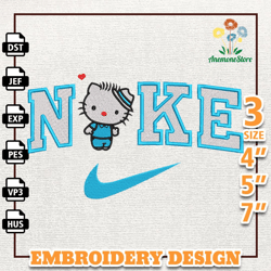 Nike Valentine Hello Kitty Embroidery Design, Valentine Couple Nike Embroidery Design, Hello Kitty Movie Nike Embroidery