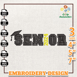 Senior 2024 Embroidery Designs, Back To School Embroidery, High School Embroidery, School Life Quotes Embroidery, Vintag