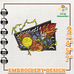 Vegeta Dragon Ball Z, Anime Embroidery Design, Anime Machine Embroidery Design, Gift For Anime Fan, Instant Download