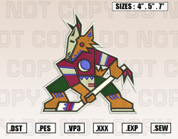 Arizona Coyotes Embroidery Designs, NFL Embroidery Design File Instant Download