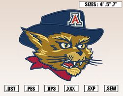 Arizona Wildcats Mascot Embroidery Designs, NFL Embroidery Design File Instant Download