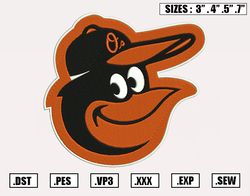 Baltimore Orioles Embroidery Designs, MLB Logo Embroidery Files, Machine Embroidery Design File, Digital Download