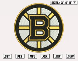 Boston Bruins Embroidery Designs, NHL Logo Embroidery Files, Machine Embroidery Design File, Digital Download