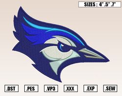 Creighton Bluejays Mascot Embroidery Designs, NCAA Embroidery Design File Instant Download