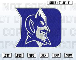 Duke Blue Devils Embroidery File, NCAA Teams Embroidery Designs, Machine Embroidery Design File 1