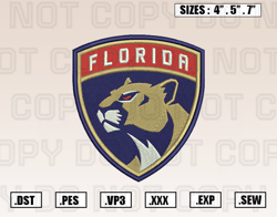 Florida Panthers Embroidery Designs, NFL Embroidery Design File Instant Download