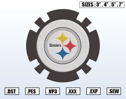 Logo Gear Pittsburgh Steelers Embroidery Designs File, Pittsburgh Steelers Machine Embroidery Designs, Digital Download