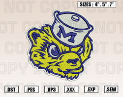 Michigan Wolverines Mascot Embroidery Designs, NCAA Embroidery Design File Instant Download