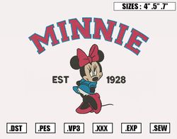 Minnie Mouse Est 1928 Embroidery Designs, Disney Embroidery Design File Instant Download