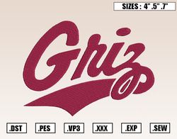 Montana Grizzlies Embroidery Designs, NCAA Embroidery Design File Instant Download