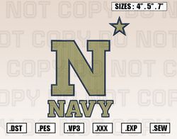 Navy Midshipmen Embroidery File, NCAA Teams Embroidery Designs, Machine Embroidery Design File