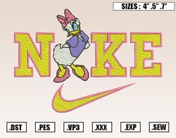 Nike Daisy Duck Embroidery Designs, Disney Embroidery Design File Instant Download