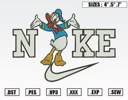 Nike Disney Donald Embroidery Designs, Nike Disney Embroidery Design File Instant Download