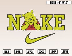 Nike Winnie The Pooh Embroidery Designs, Disney Embroidery Design File Instant Download