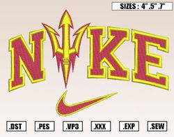 Nike X Arizona State Sun Devils Embroidery Designs, NCAA Embroidery Design File Instant Download