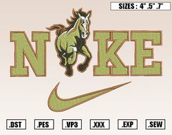 Nike x Cal Poly Mustangs Embroidery Designs, NCAA Embroidery Design File Instant Download