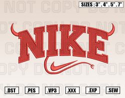 Nike x Devil Embroidery Machine Designs Instant Digital Download Pes File