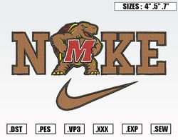 Nike X Maryland Terrapins Mascot Embroidery Designs, NFL Embroidery Design File Instant Download