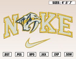 Nike x Nashville Predators Embroidery Designs, NHL Embroidery Design File Instant Download