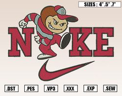 Nike x Ohio State Buckeyes Mascot Embroidery Designs, NCAA Embroidery Design File Instant Download