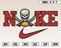Nike x Tampa Bay Buccaneers Embroidery Designs, NCAA Embroidery Design File Instant Download