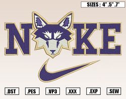 Nike x Washington Huskies Mascot Embroidery Designs, NCAA Embroidery Design File Instant Download