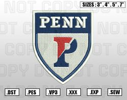 Penn Quakers Embroidery File, NCAA Teams Embroidery Designs, Machine Embroidery Design File