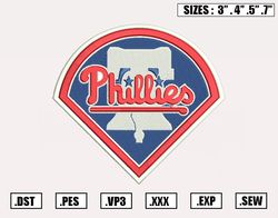 Philadelphia Phillies Embroidery Designs, MLB Logo Embroidery Files, Machine Embroidery Design File, Digital Download
