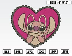 Pink Stitch In Love Embroidery Designs, Valentine Embroidery Design File Instant Download