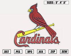 St. Louis Cardinals Embroidery Designs, MLB Logo Embroidery Files, Machine Embroidery Design File