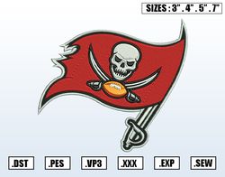 Tampa Bay Buccaneers Embroidery Designs, NCAA Logo Embroidery Files, Machine Embroidery Pattern