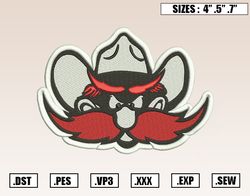 Texas Tech Red Raiders Mascot Embroidery Designs, NFL Embroidery Design File Instant Download