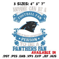 Carolina Panthers Fan embroidery design, Panthers embroidery, NFL embroidery, sport embroidery, embroidery design