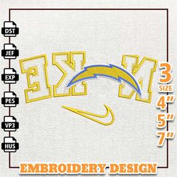 NFL Los Angeles Chargers, Nike NFL Embroidery Design, NFL Team Embroidery Design, Nike Embroidery Design, Instant