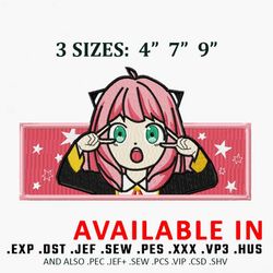 Anya forger cute embroidery design, Anime Embroidery, Embroidered shirt, Anime shirt, Anime design, digital download