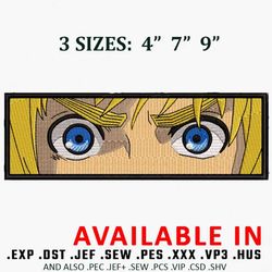 Armin eyes embroidery design, Anime Embroidery, Embroidered shirt, Anime shirt, Anime design, digital download