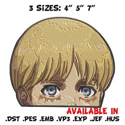 Armin Peeker Embroidery Design, Aot Embroidery, Embroidery File, Anime Embroidery, Anime shirt, Digital download