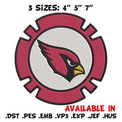 Arizona Cardinals Poker Chip Ball embroidery design, Cardinals embroidery, NFL embroidery, logo sport embroidery