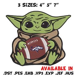 Baby Yoda Denver Broncos embroidery design, Broncos embroidery, NFL embroidery, sport embroidery, embroidery design