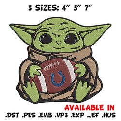 Baby Yoda Indianapolis Colts embroidery design, Colts embroidery, NFL embroidery, sport embroidery, embroidery design