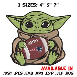 Baby Yoda New England Patriots embroidery design, New England Patriots embroidery, NFL embroidery, logo sport embroidery