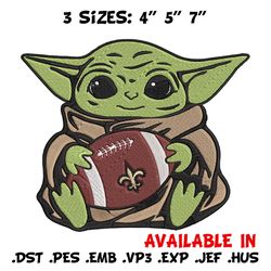 Baby Yoda New Orleans Saints embroidery design, Saints embroidery, NFL embroidery, sport embroidery, embroidery design