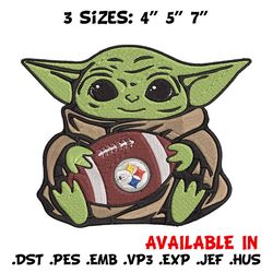 Baby Yoda Pittsburgh Steelers embroidery design, Pittsburgh Steelers embroidery, NFL embroidery, logo sport embroidery