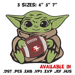 Baby Yoda San Francisco 49ers embroidery design, 49ers embroidery, NFL embroidery, sport embroidery, embroidery design