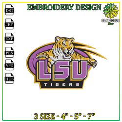 NCAA LSU Tigers, NCAA Team Embroidery Design, NCAA College Embroidery Design, Logo Team Embroidery Design PNG
