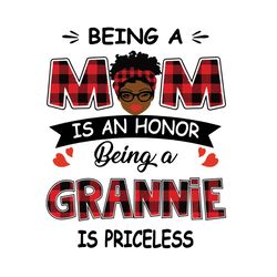 Being A Mom Is An Honor Being A Grannie Is Priceless Svg, Mothers Day Svg, Black Mom Svg, Black Grannie Svg, Being A Mom