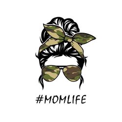 Army Mom Life Messy Bun Svg, Mothers Day Svg, Mom Life Svg, Army Mom Svg, Army Bandana Svg, Messy Bun Svg, Cool Mom Svg,